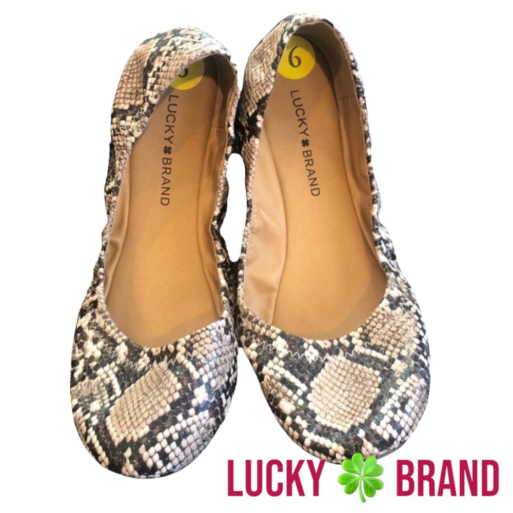 Lucky 🍀 Brand Women’s Snakeskin Ballet Flats Size 9 NWT